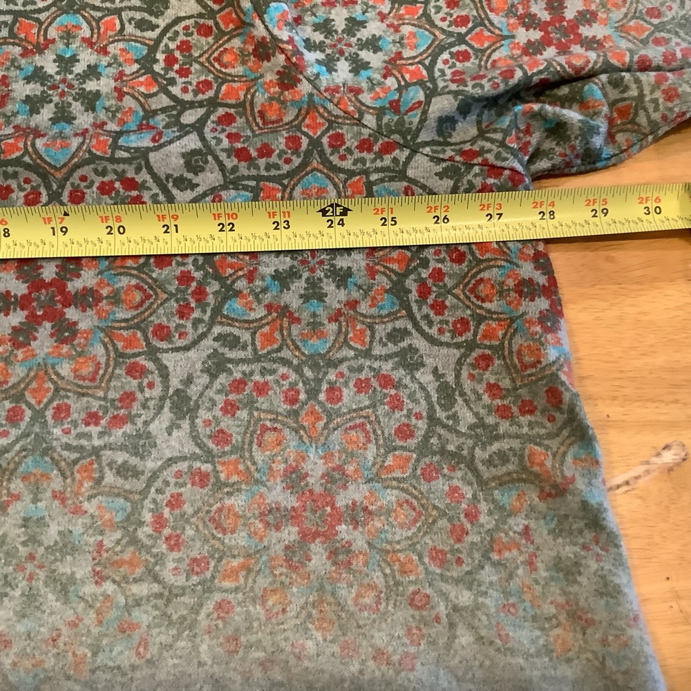 Ruby Rd Tunic Top Pullover Green Orange Floral Si… - image 5